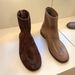 Niche Minimalist British Style Round Toe Flat Short Boots, 25 Autumn/winter New Model, Genuine Leather Suede Slim-fit_vogvips.com