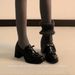 thick Heel Loafers Women's Velvet Warm Small Leather Shoes High Heels Women's_vogvips.com
