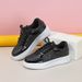 Casual Silver Leather Platform Thick Sole Vulcanized Woman Board Shoes Black Sequins Women Sneakers_vogvips.com