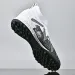 Non Slip Mens Black White High Top Daily Footwear Soccer Cleats Firm Ground Studded Football Boots For Professional_vogvips.com