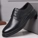 Euro Step Men's Business Formal High-end Genuine Leather Casual Black British Style Solid Color Height-increasing Wedding Shoes_vogvips.com