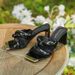 French Square Head Open Toe Pleated Thick Heels Wearing Slippers Women's Summer High Heels Dry Silver High Heels Flip-flops_vogvips.com