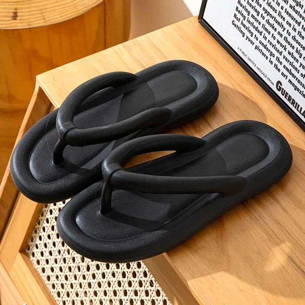 Soft Sole EVA Women's Flip Flops 2024 Summer Beach Non-slip Cloud Slippers Women Thick Platform Clip Toe Bathroom Slides_vogvips.com