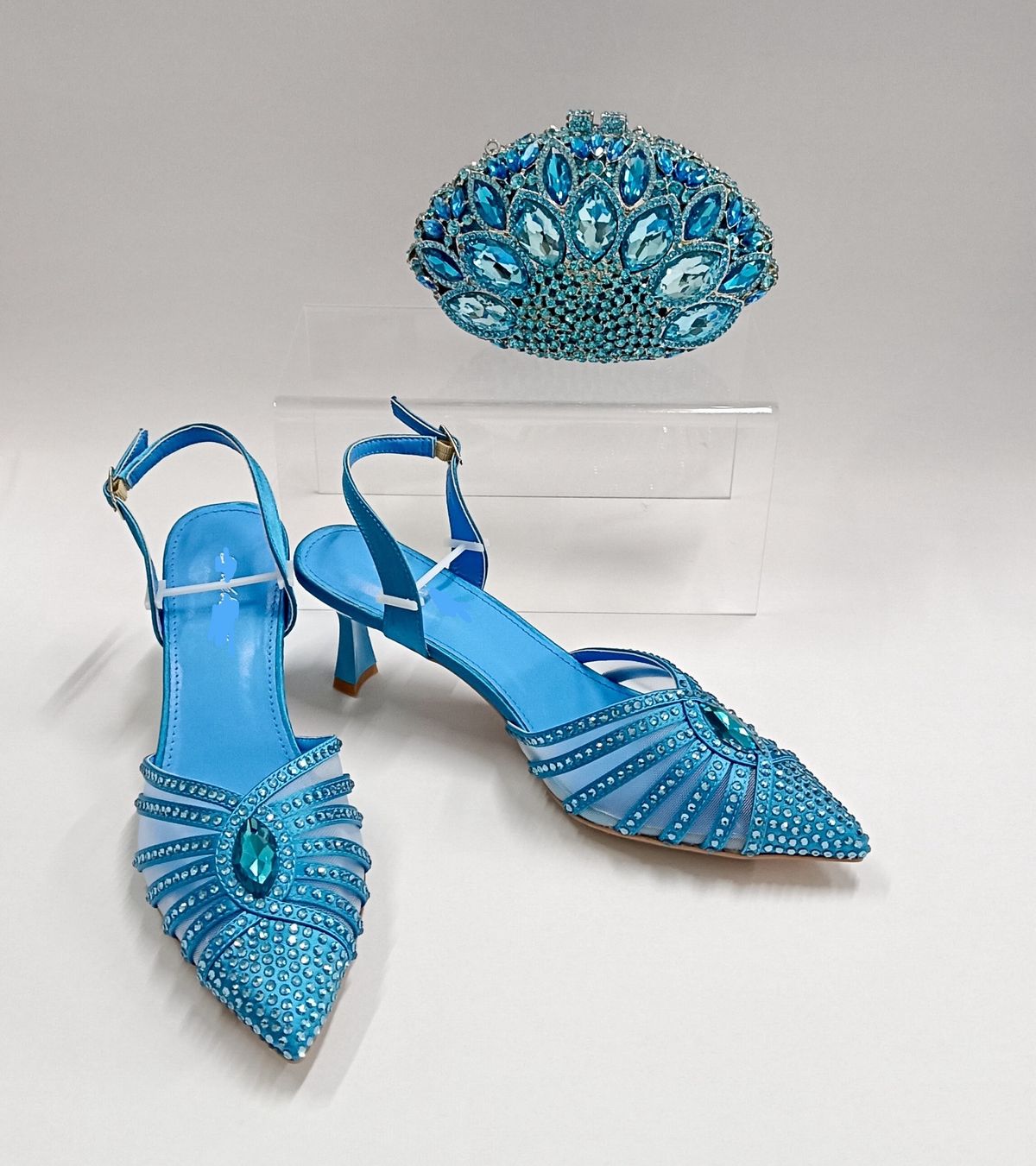 Women's Shoes Wedding Bridesmaid Rhinestone High Heeled Sandals, Women's Pointed Toe Rhinestone Sandals, Crystal Stiletto High Heels._vogvips.com