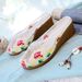 Ethnic Style Mesh Embroidered Cloth Shoes, Organza Patchwork Fabric, Summer Women's Cool Slippers_vogvips.com