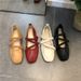 Flat Red Gentle Grandma Fairy 2025 Spring Season Mary Jane Boat Shoes To Match Skirts_vogvips.com