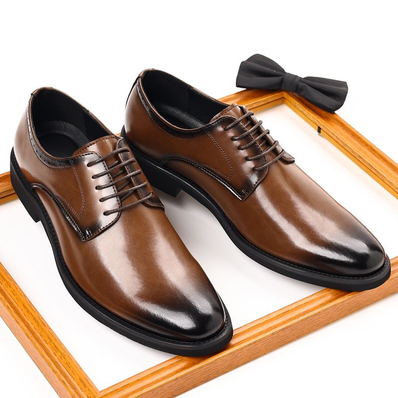 「XGXC」Large-size Pointed-toe Formal Business Derby Shoes, British Suit Groom Shoes._vogvips.com