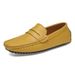 New leather bean shoes men's leisure driving shoes soft sole fashion set feet with lazy shoes_vogvips.com