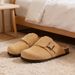Evshine Cow Suede For Women Men Cork Footbed Mules Unisex Slip On Potato Genuine Clogs Shoes With Arch Support_vogvips.com