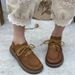 Thick Soled Le Fu New Autumn 2025 Flat Bottomed Casual Small Leather Shoes, Cotton And Linen Style Women's Singles Shoes_vogvips.com
