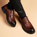 Men's Casual Leather With Crocodile Pattern, Fashionable Thick Soles, Raised Inner Wedding Shoes, Youth British Style_vogvips.com