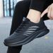 Euro Step Spring And Autumn Lightweight Breathable Leather Sports Black Waterproof Anti-Slip Work Casual Running Shoes Men's Style_vogvips.com