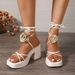 2025 Summer New Floral Strap Chunky Heel Sandals, Plus Size Height-Increasing Versatile Outdoor Women's Sandals_vogvips.com