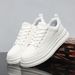 Men's Casual Sneakers Fashion Chunky White Shoes Platform Lace-Up Breathable Comfortable Daily Wear Effortless Versatility_vogvips.com