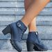 Autumn Winter New High Women's Cross Strap Short Belt Buckle Thick Heel Martin Leather Boots Woman Shoes_vogvips.com