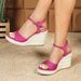 Women's Summer Wedge Sandals With Buckle Closure, Thick Platform Heel, Braided Rope Sole, Breathable & Stylish For Casual Outings_vogvips.com