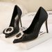 Stiletto High Heels Sexy Slimming Shallow Mouth Pointed Toe Shiny Rhinestone Buckle Women S Shoes_vogvips.com