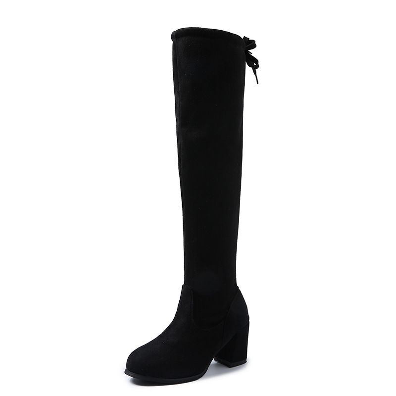 Long Wom, 2020 Autumn And Winter New Over-the-Knee Trdy Slim Elastic Boots, Fashionable Heel High Tube Boots For_vogvips.com