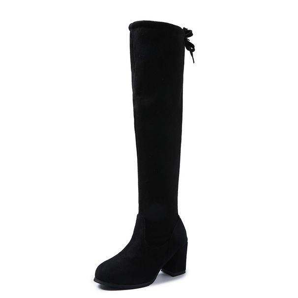 Long Wom, 2020 Autumn And Winter New Over-the-Knee Trdy Slim Elastic Boots, Fashionable Heel High Tube Boots For_vogvips.com
