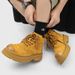 Big Yellow Boots Hollow Breathable Martin Boots Retro Tooling Boots Double Inner Height Boots_vogvips.com