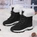 New Designer Boots Middle Boots Women's Shoes Winter Rain Boots High Top Lace-Up Thick-Soled Waterproof Fashion Outdoor Hiking Snow Boots_vogvips.com