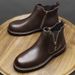 European Warm Series Men's British Style Thick-Soled Short Winter Fleece-Lined Warm Martin Boots_vogvips.com