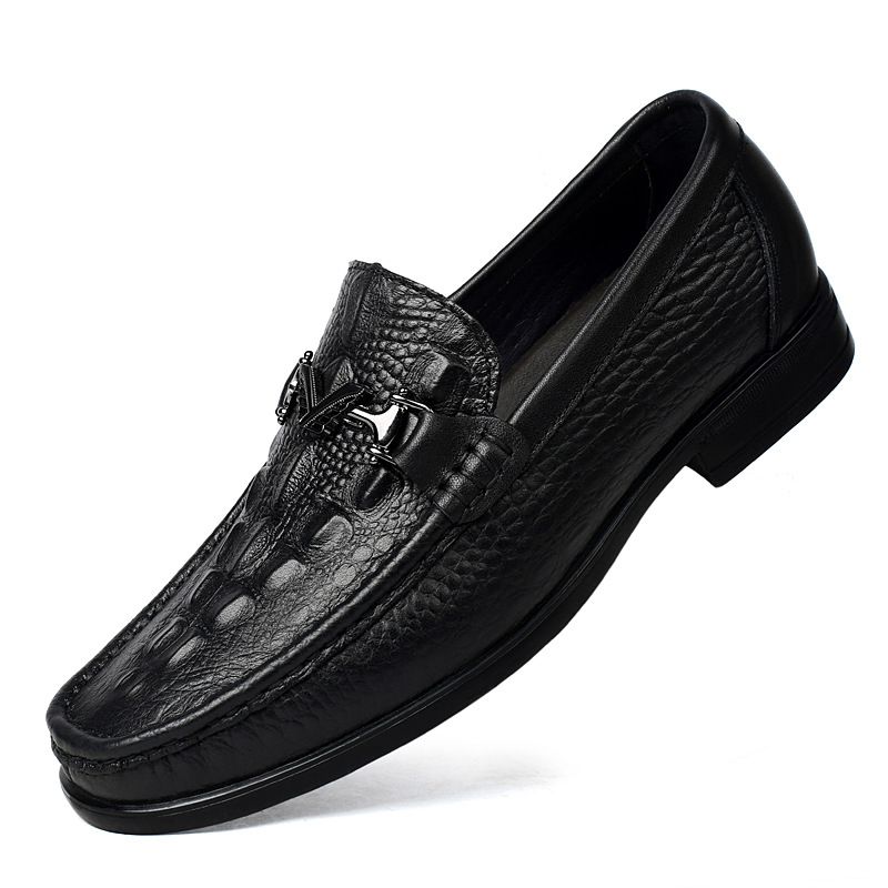 Men's Doudou Shoes Leather Casual Shoes Gouge Leather Shoes Men's Loafers Men's Shoes Single Shoes_vogvips.com