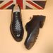 Euro Step Youth Trend Business Casual Lace-up Leather Thick-soled Brogue Inner 6cm Fashion All-match Men's Shoes_vogvips.com