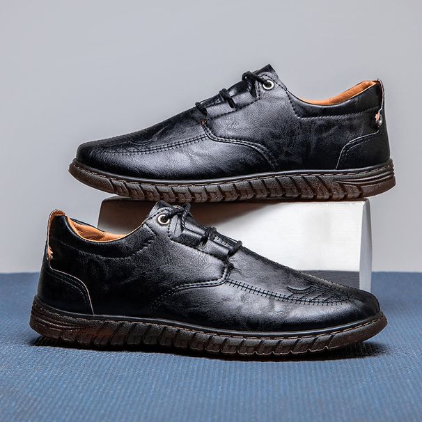 2024 New Men's Leather With Soft Cowhide Sole, Versatile Breathable British Style Business Casual Shoes_vogvips.com