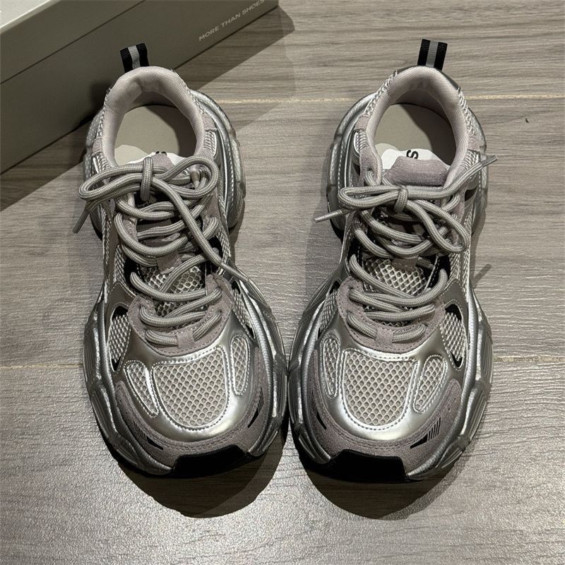Height Increasing Wear-Resistant Dad 2025 Summer New Silver Breathable Versatile Lightweight Sports Casual Shoes For_vogvips.com