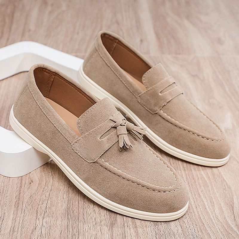 SHLIANG New Men's Casual Slip-On Shoes Soft Bottom One-Touch Lazy Shoes Easy Wear Round Toe Artificial Leather Non-Slip Sole X0002_vogvips.com