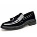 Men's Fashionable Breathable Business Casual Shoes With Shiny PU Upper & Hidden Height Increase, Comfortable Round Toe Slip-On Loafers For Summer_vogvips.com