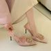 Foreign Trade Large Size Pointed High Heels Women's Fashion Rose Sandals Empty Stiletto Shoes_vogvips.com