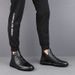 Men's Casual Single Shoes Work High-top Lace-up Round Head Warm Casual Board Shoes Irst Layer Cowhide Rubber Sole_vogvips.com