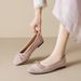 French Flat-soled Single Shoes Women's Bow Ballet Shallow Mouth Soft Sole Suede Beanie Shoes Women_vogvips.com