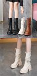 Simple Round Head Dopamine Outer Wear Small Naked Boots 2025 Internet Celebrity Retro Small Fragrant Style Thick Heel Medium Tube Martin Boots_vogvips.com