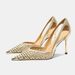 Women's Summer Stiletto Heels French Pointed Toe Hollowed out Breathable Low Cut Closed Toe Skirt Shoes_vogvips.com