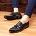 Euro Step Beijiang Wolf Korean Version Hairstylist Men's Youth Slip-On British Brogue Tassel Pointed Leather Shoes For Men_vogvips.com