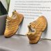 Korean-Style Popular Men's Shoes, 2025 Winter New Model, Plaid Stitching Design, Black Sneakers, Comfortable Dad Shoes_vogvips.com
