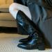 Soft Leather Version~V-Mount Rivet Pointed Toe Western Cowboy Over-the-Knee Heel Long Women's High Tube Riding Boots_vogvips.com