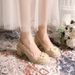 Women’s Shoes Spring and Summer New Pearl Strap High Heels Chunky Heel Closed Toe Sandals_vogvips.com