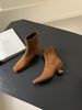 2025 Autumn New Style Square Toe Simple Irregular Heel Slim With Back Zipper Elegant Stretch Short Boots_vogvips.com