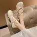 Silver Single For Women 2024 Summer New With Skirts Soft Sole Maternity Loafers Ballet Style Flat Mary Jane Shoes_vogvips.com