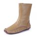 Autumn Winter New Korean Style Genuine Leather Long For Women Cowhide Sole Handmade Vintage Artistic Sheepskin Women's_vogvips.com