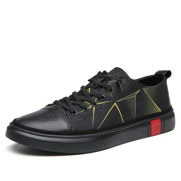 Board Shoes Men's Printed Breathable Board Shoes Comfortable Elastic Band Flat-bottomed Sports And Leisure Men's Shoes_vogvips.com