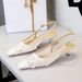 Lace Mesh Fine Heel Low Heel Single Shoes Women's One-word Buckle Strap Bag Head Hollow Pointed Women's Shoes_vogvips.com