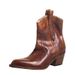 25 Fashion Pointed Toe Chunky Heel Short Western 2024 Autumn Winter New Women Brown Leather Single Boots_vogvips.com