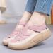 2026 Popular Summer Women's Sandals With Velcro Straps, Thick-soled Hollow Soft-soled White Shoes, Breathable Sports_vogvips.com
