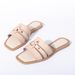 MS Women's Leather-Look Flat Sandals With Metallic Straps - Breathable & Lightweight Casual Shoes For Everyday Wear (Black, White, Beige)_vogvips.com
