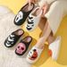 Winter Skull Print Halloween Plush Lined Warm Toe-Covering Unisex Shoes Fleece-Lined Home Indoor Cotton Slippers_vogvips.com